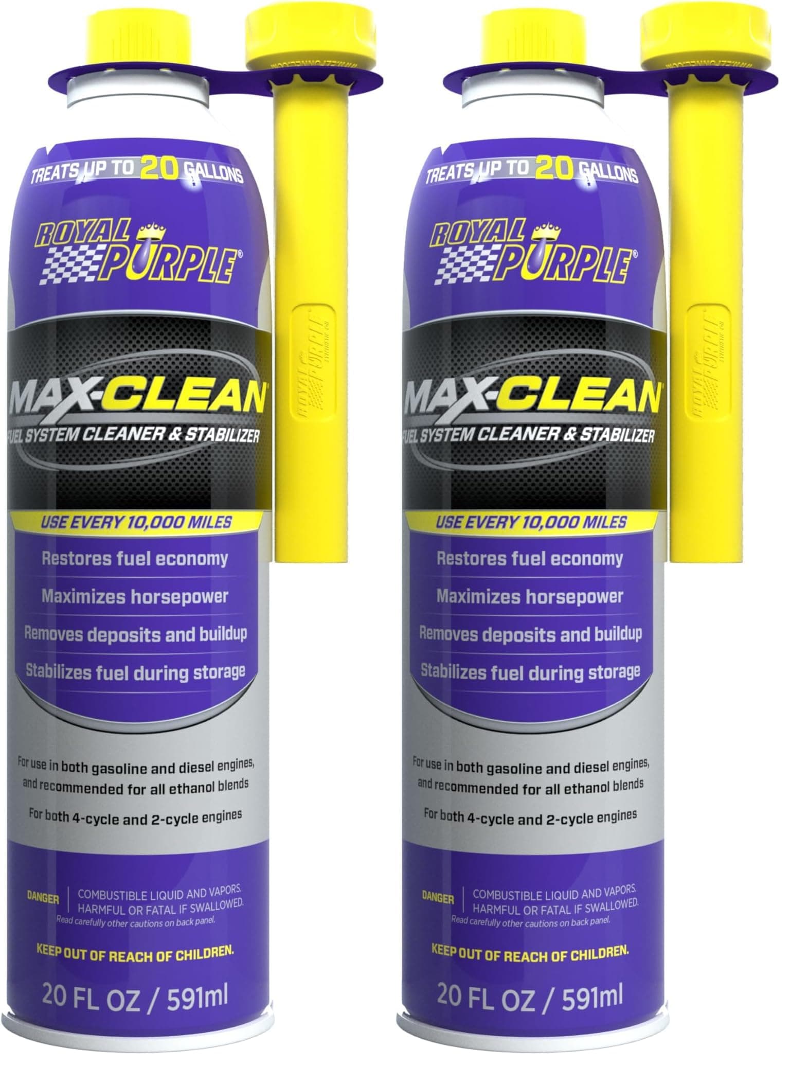 Royal Purple Max-Clean Fuel System Cleaner and Stabilizer 11722 20 (Pack of 2)