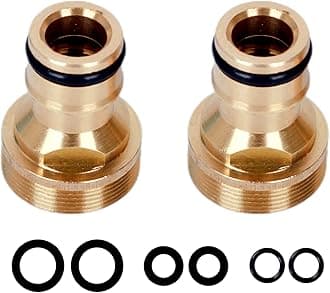 2Pcs Brass Universal Kitchen Tap Connector 22mm Threaded Outside/Indoor Tap,Kitchen Sink Tap Adapter,Hot Water Tap Connector for Hose Pipe,Kitchen Mixer Tap Hose Connector for Outdoor Garden,Bathroom