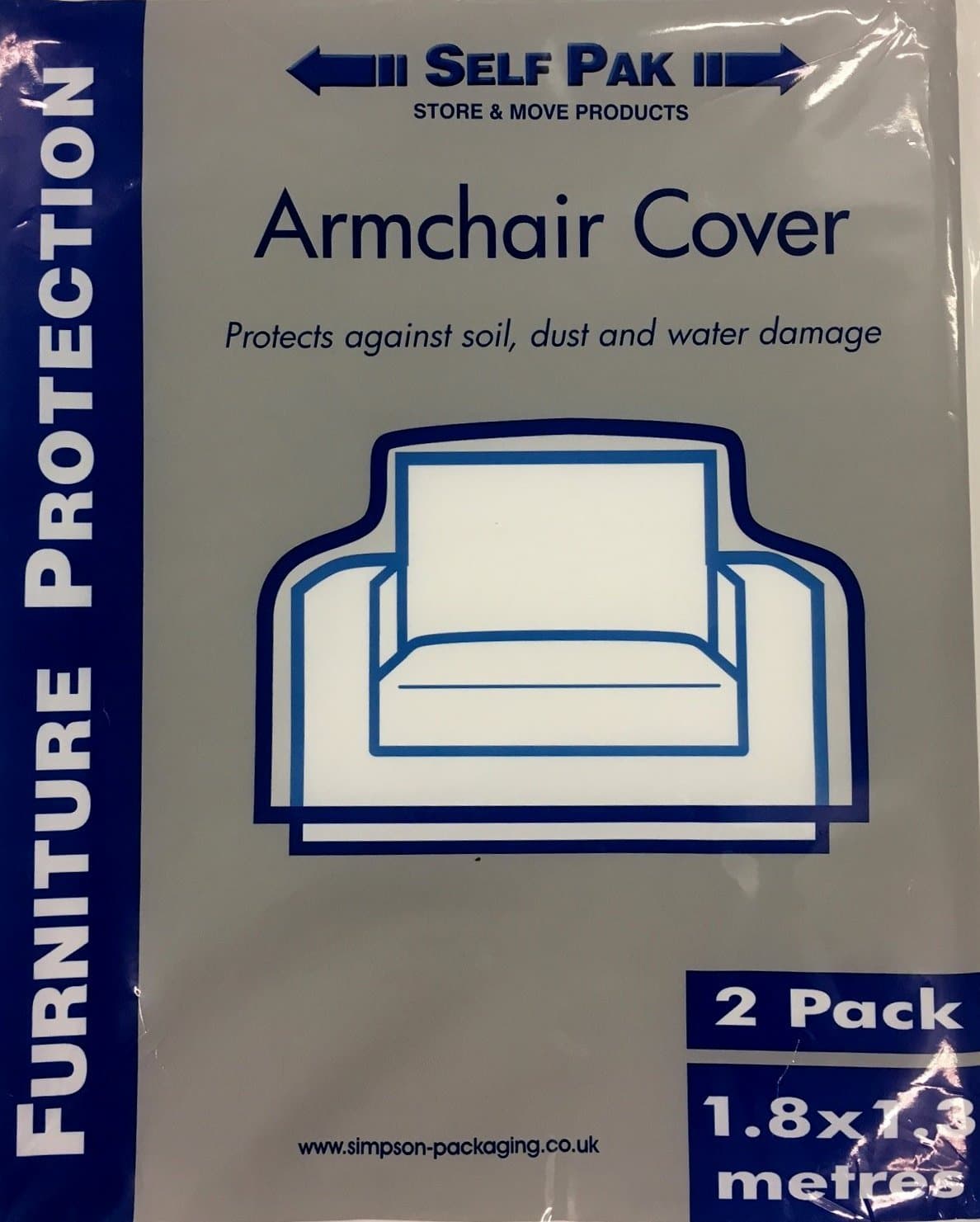 Self Pak Poly Sofa Covers, Armchair (2 pack)