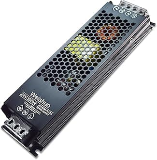 LED Driver 24V 300W 12.5A Transformer IP20 AC 220V to DC 24V Constant Voltage Slim Switching Power Supply for LED Strip Lights, Bulbs and Indoor Lamps, Black