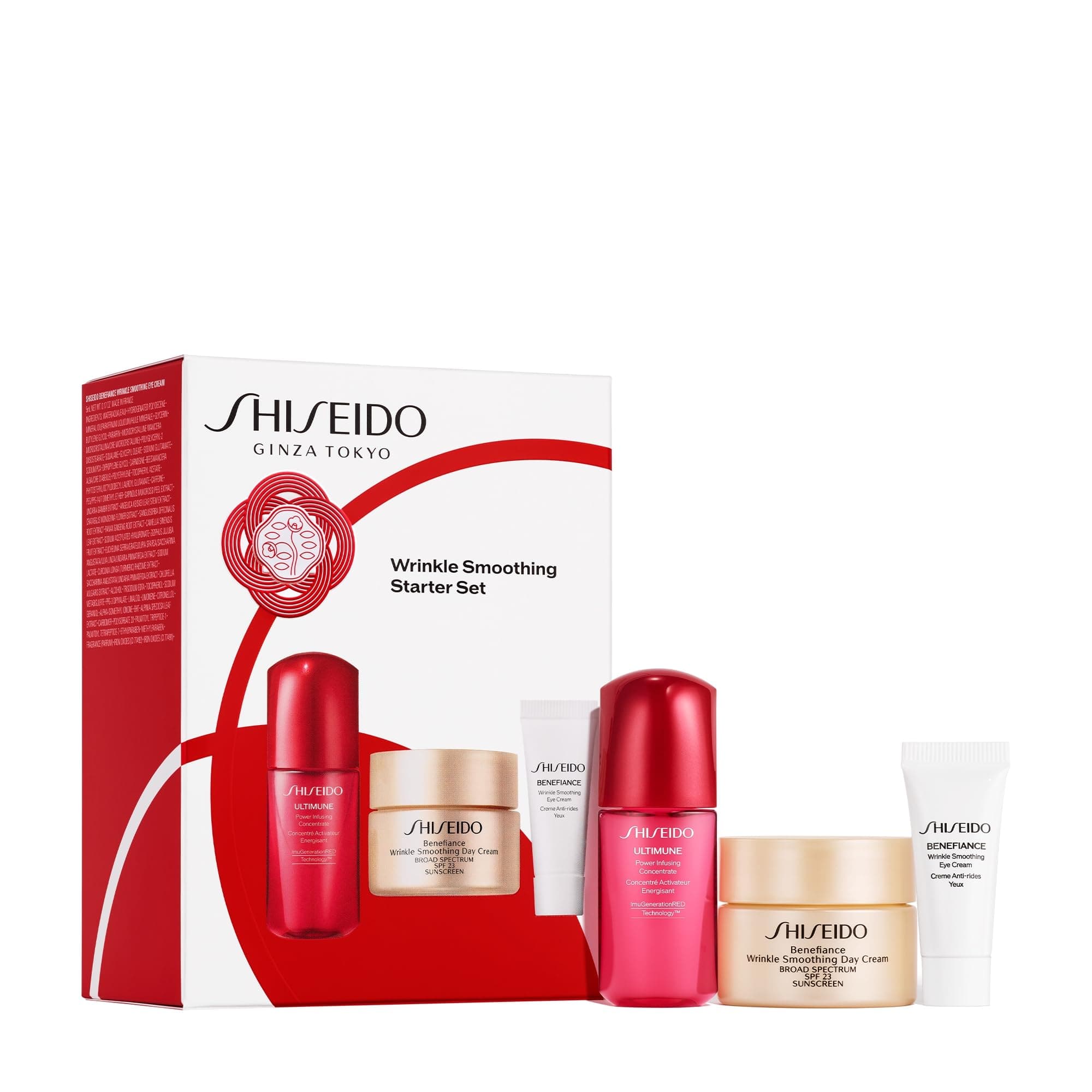 ShiseidoWrinkle Smoothing Starter Set - Includes Ultimune Power Infusing Concentrate (10mL), Benefiance Wrinkle Smoothing Day Cream SPF 23 (30mL) & Eye Cream (5mL)