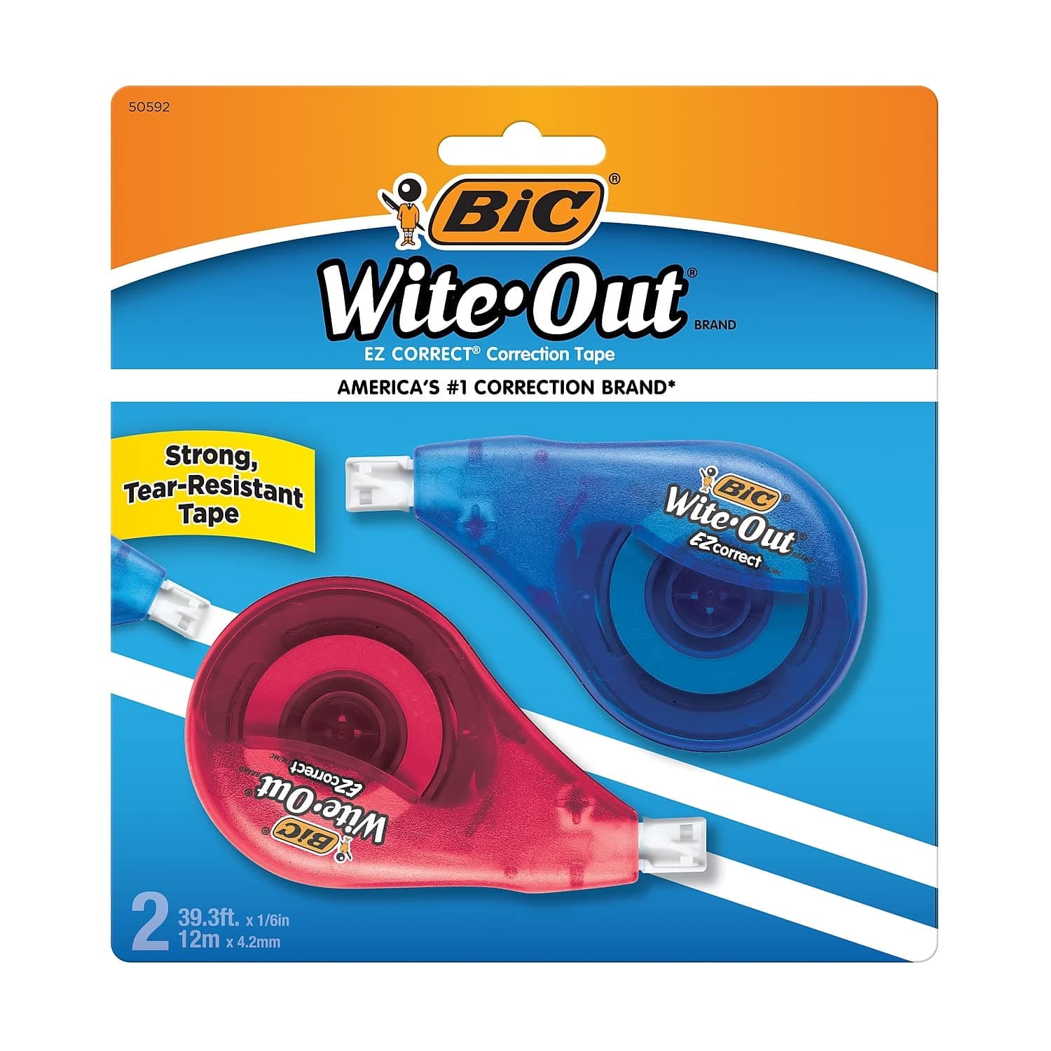 Bic Wotapp21 - wite-out EZ Correct Correction Tape, Non-refillable, 1/6 x 472, 2/Pack