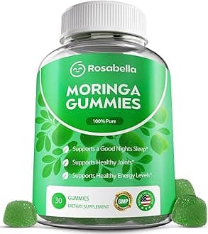 Moringa Gummies – Moringa Leaf Extract 1000mg Equivalent Per Serving – Natural Energy & Balance – Non-GMO, Gluten-Free Superfood Gummies for Women & Men – 30 Count