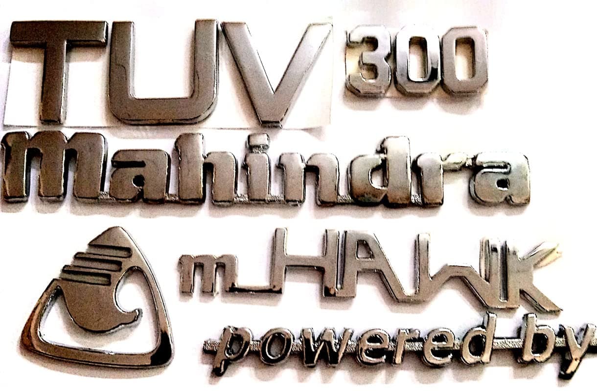 MVKS CAR Badge Emblem Monogram Logo Decal Wrap Sticker 3D Symbol Graphic Compatible with TUV300 TUV 300 TUV-300 KIT 3