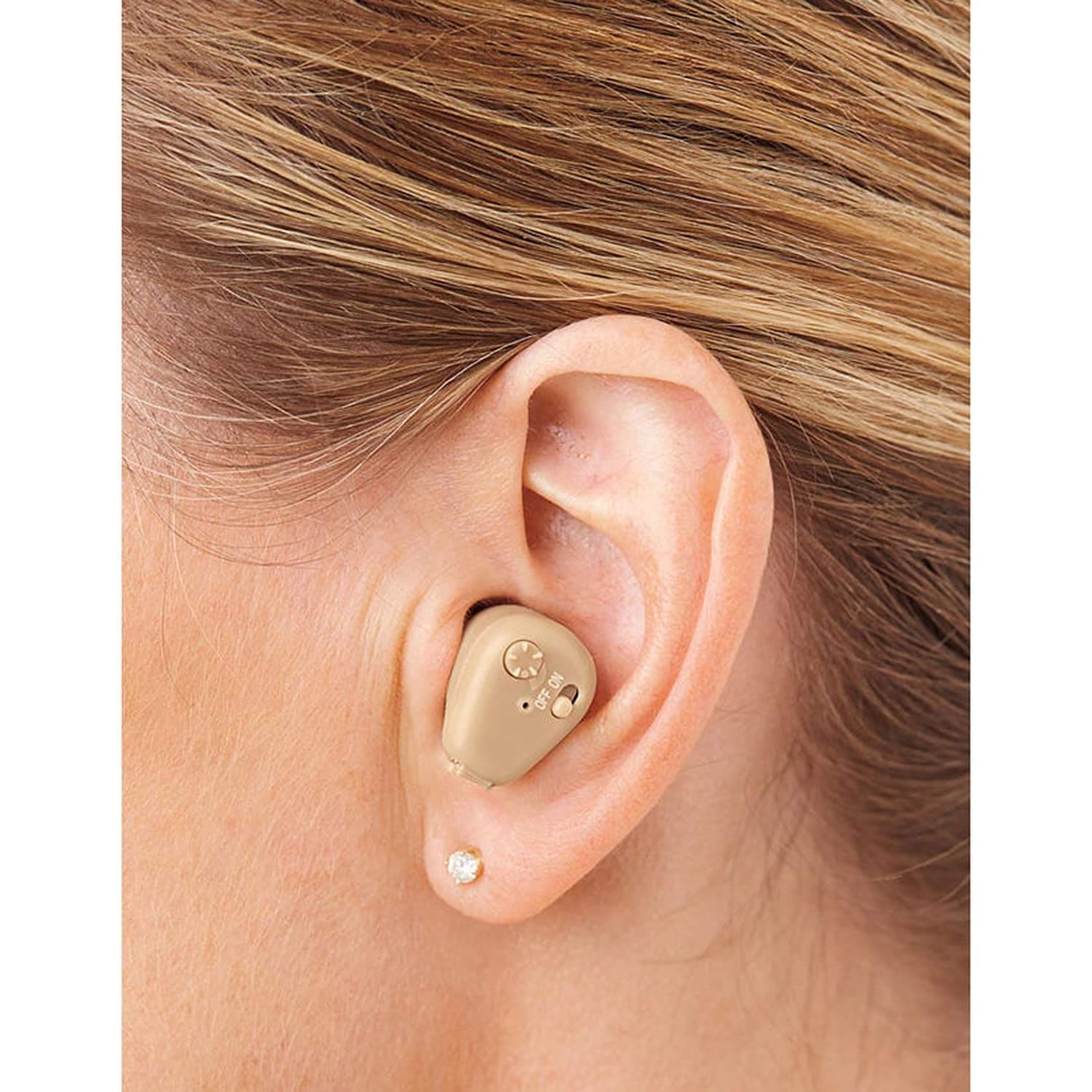 Rechargeable Bionic Sound Amplifier Hearing Aid with Travel Case, Cleaning Kit, Charger, 45 db Max