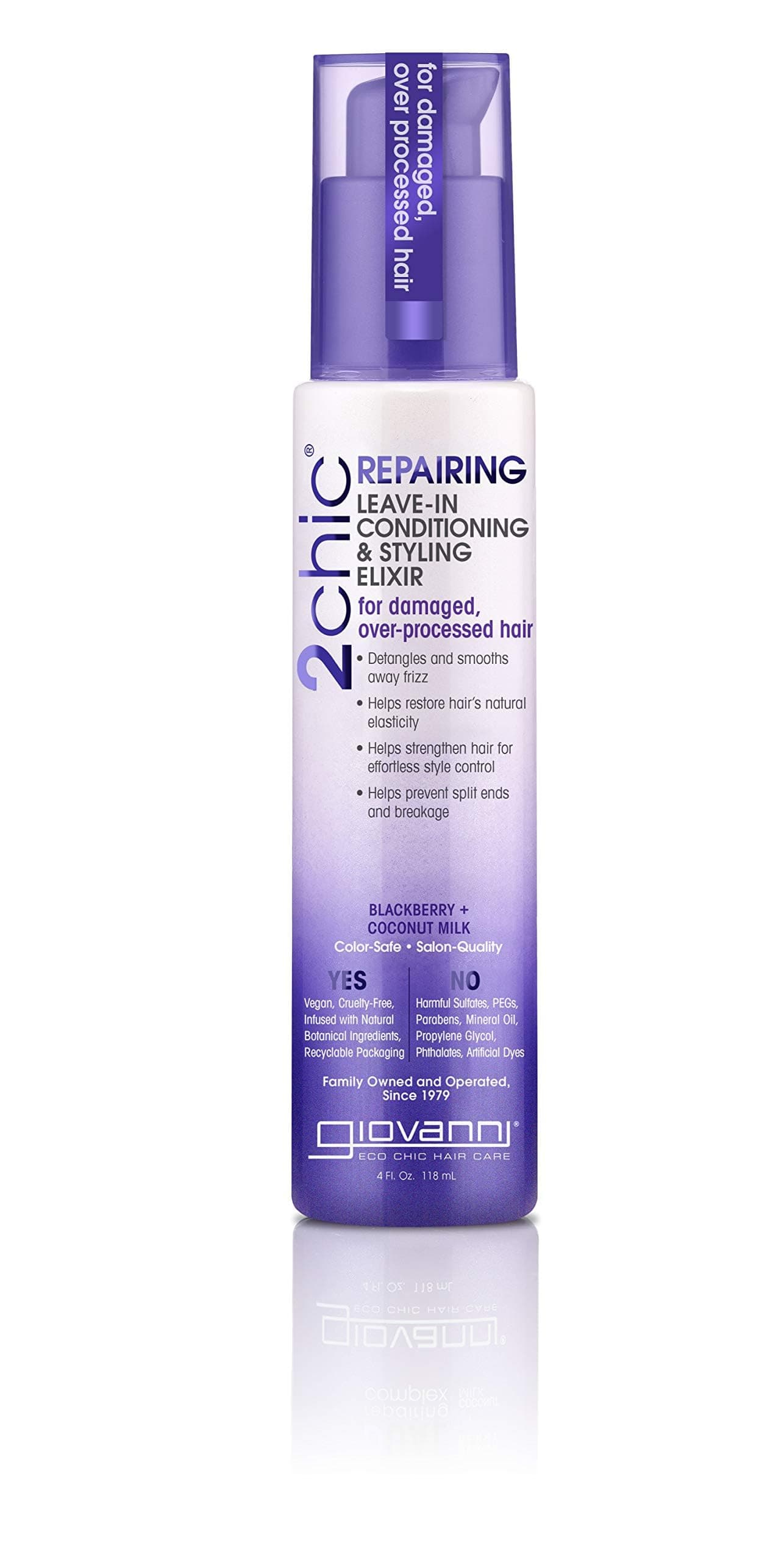 Giovanni 2Chic Repairing Leave-In Conditioning & Styling Elixir, 4 Oz, Fz