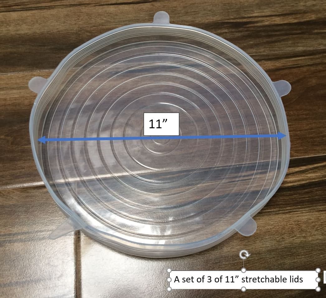 Mittelain Silicone Stretch Lids, 11" (28cm) in Diameter - 3 pack