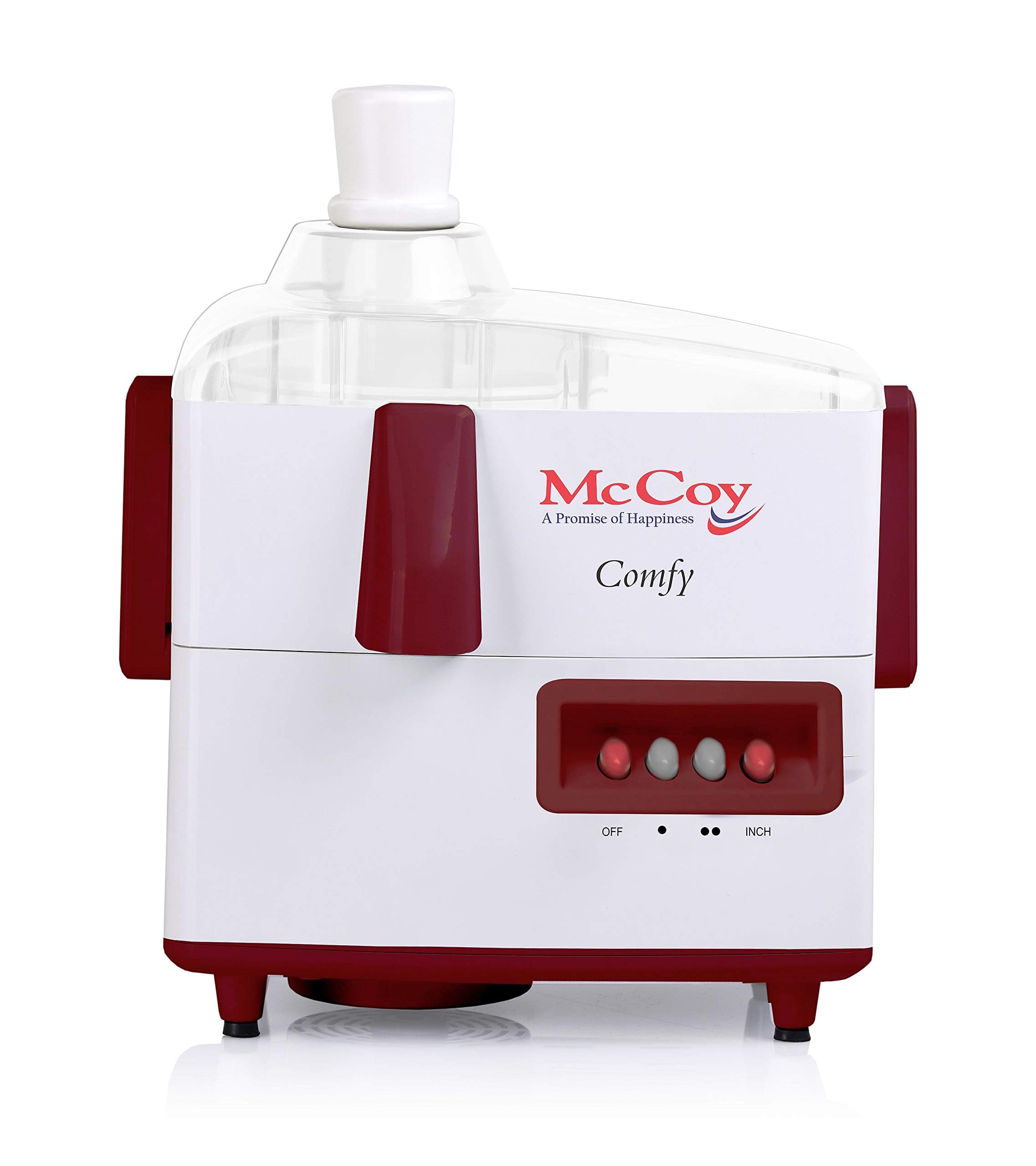 McCoy Comfy 450-Watt Juicer (White/Maroon)