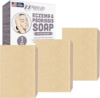 Eczema Soap Bar for Face and Body – All Natural Dermatitis, Psoriasis Treatment for Dry Itchy Flaky Skin Relief – Gentle Detoxifying, Healing, Anti-Itch, Cleansing Skin Care Remedy – Made in USA