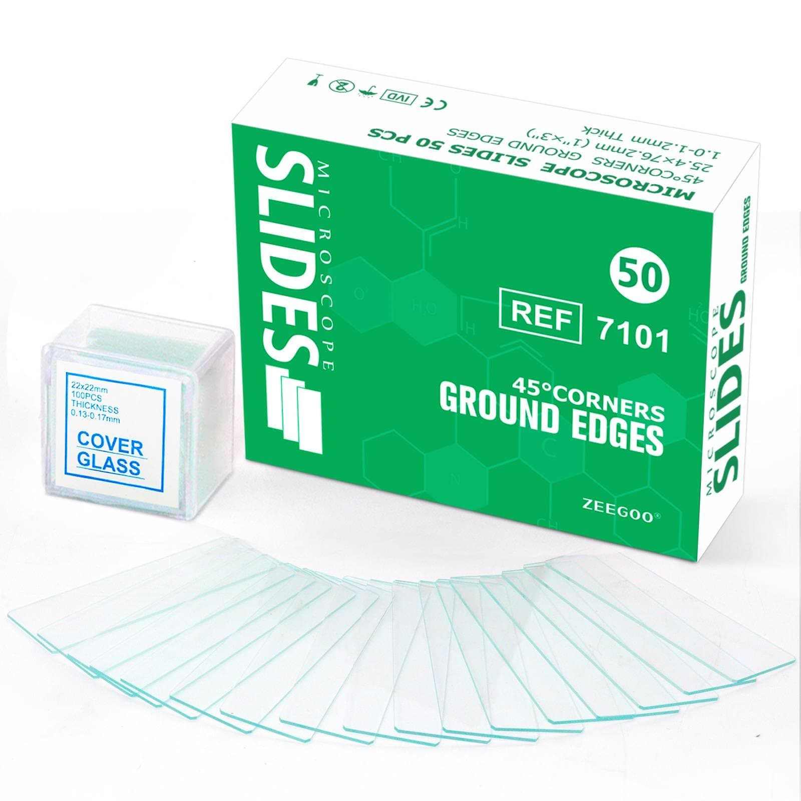 Microscope Slides, Ultra Clear Microscope Slides and Covers - 50 Slides, 100 Cover Lips, Microscope Optical Glass Slides, Ideal for Experiments and Analysis