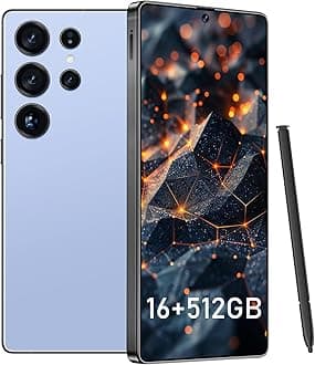 I25 Ultra Smartphone 16GB+512GB Android 14 Smartphone, 6.99" FHD+ Display, 7000mAh Battery, 108MP+68MP Dual Camera, Built-in Pen Stylus, Fast Performance Large Memory (Titanium Blue)