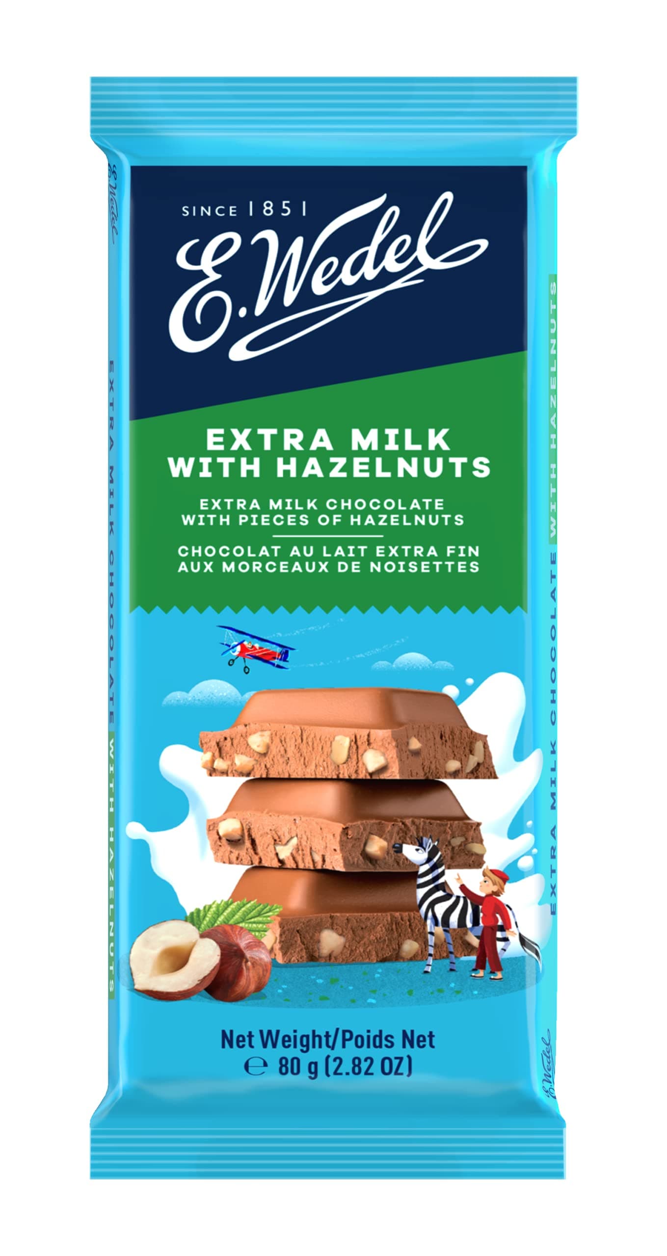 Wedel Extra Milk Chocolate With Hazelnuts Bar 80g