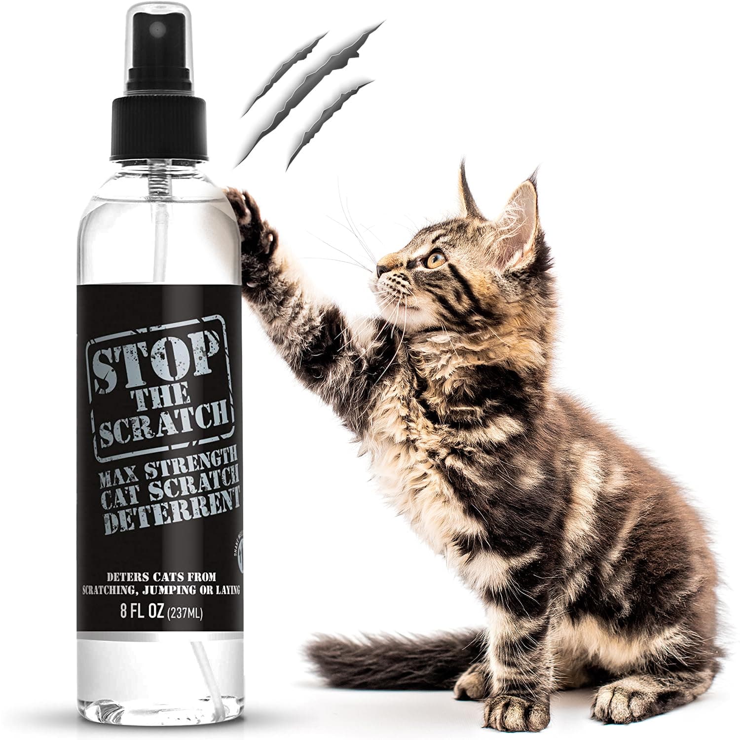 EBPP Stop The Scratch Cat Spray Deterrent for Kittens and Cats - Non-Toxic, Safe for Plants, Furniture, Floors and More Cat Deterrent Spray with Rosemary Oil
