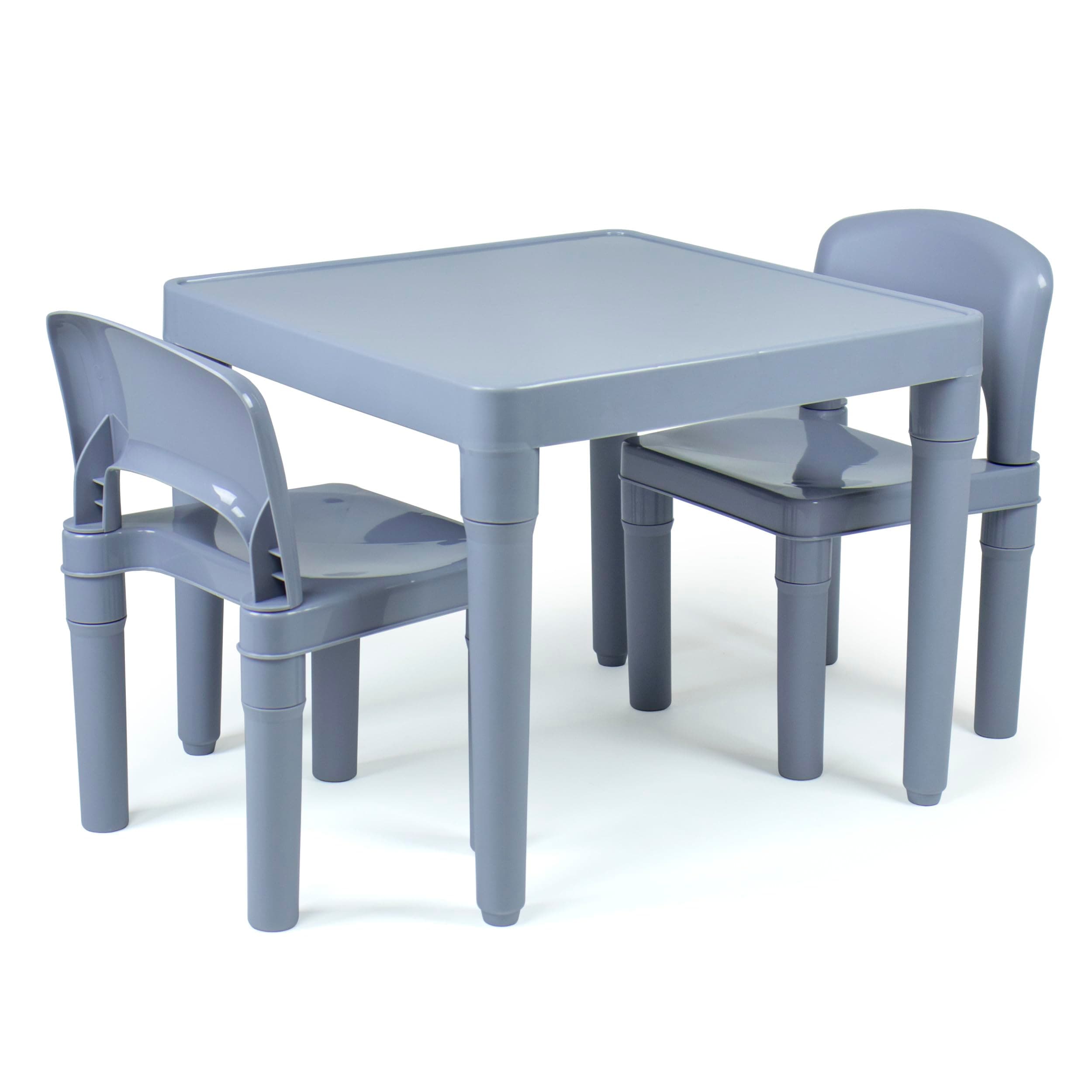 Humble Crew Kids Plastic Table and Chairs Set, Grey Table & Chairs