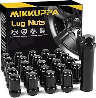 MIKKUPPA 24pcs M12x1.25 Lug Nuts - Replacement for 2005-2015 Armada, 2004-2019 Titan, 1995-2004 Pickup Aftermarket Wheel Black Closed End Spline Lug Nuts
