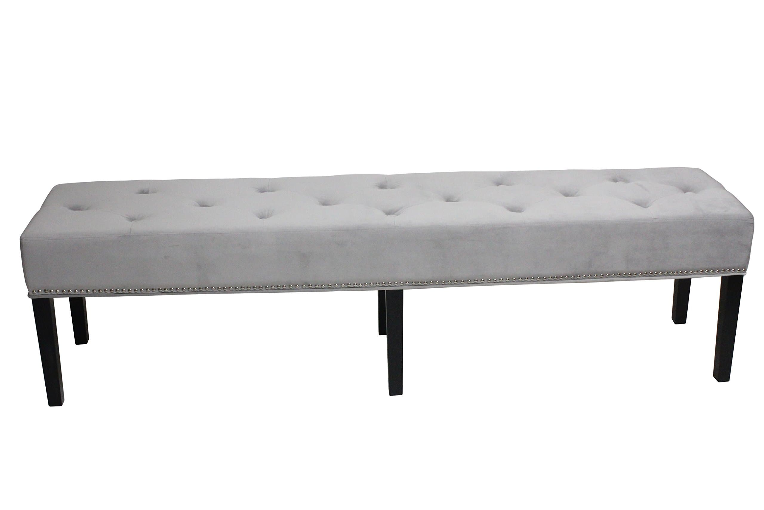 HD Couture Silver/Velvet King Bench, Grey