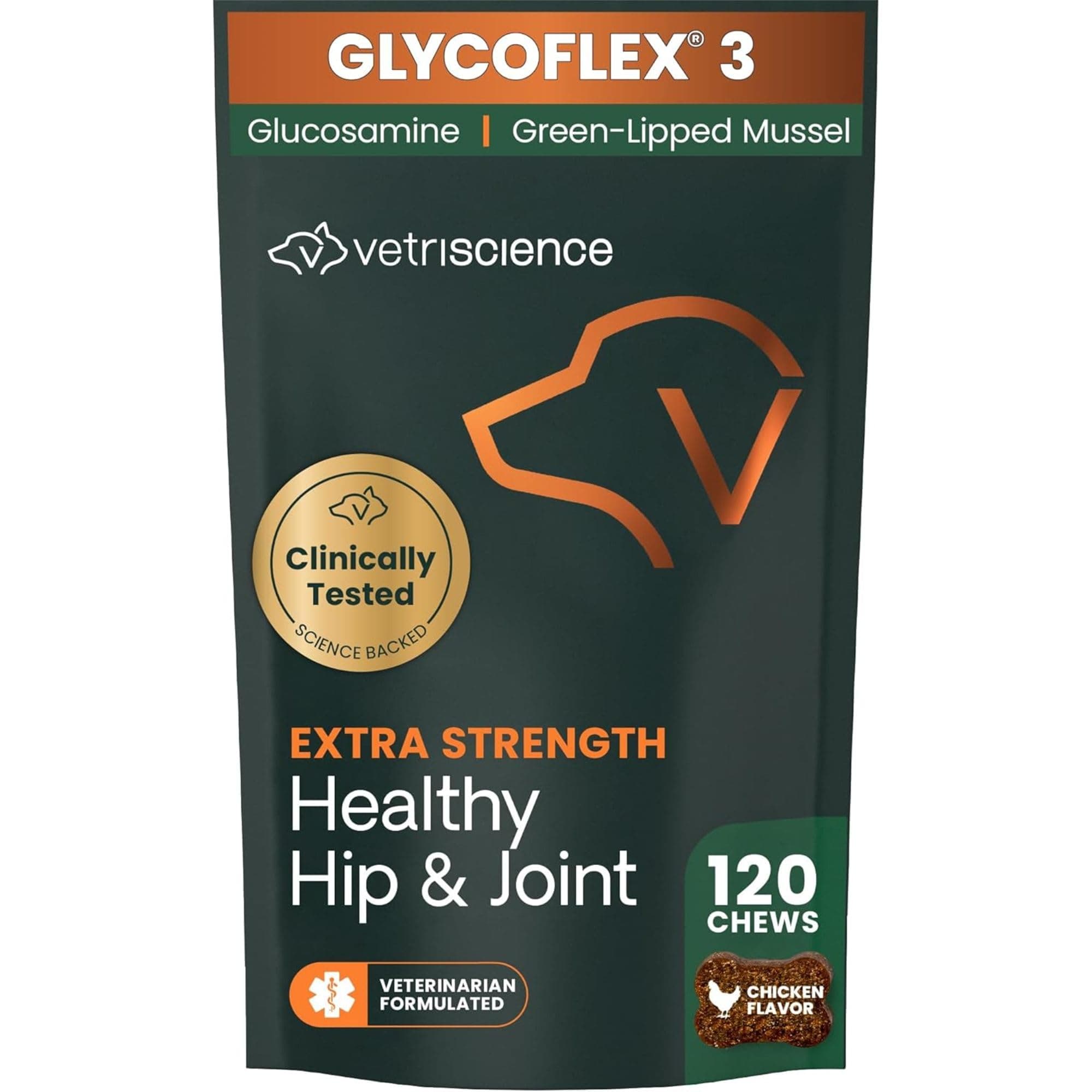 Glycoflex 3 Hip And Joint Support For Dogs, 120 Bite Sized Chews, 30.69