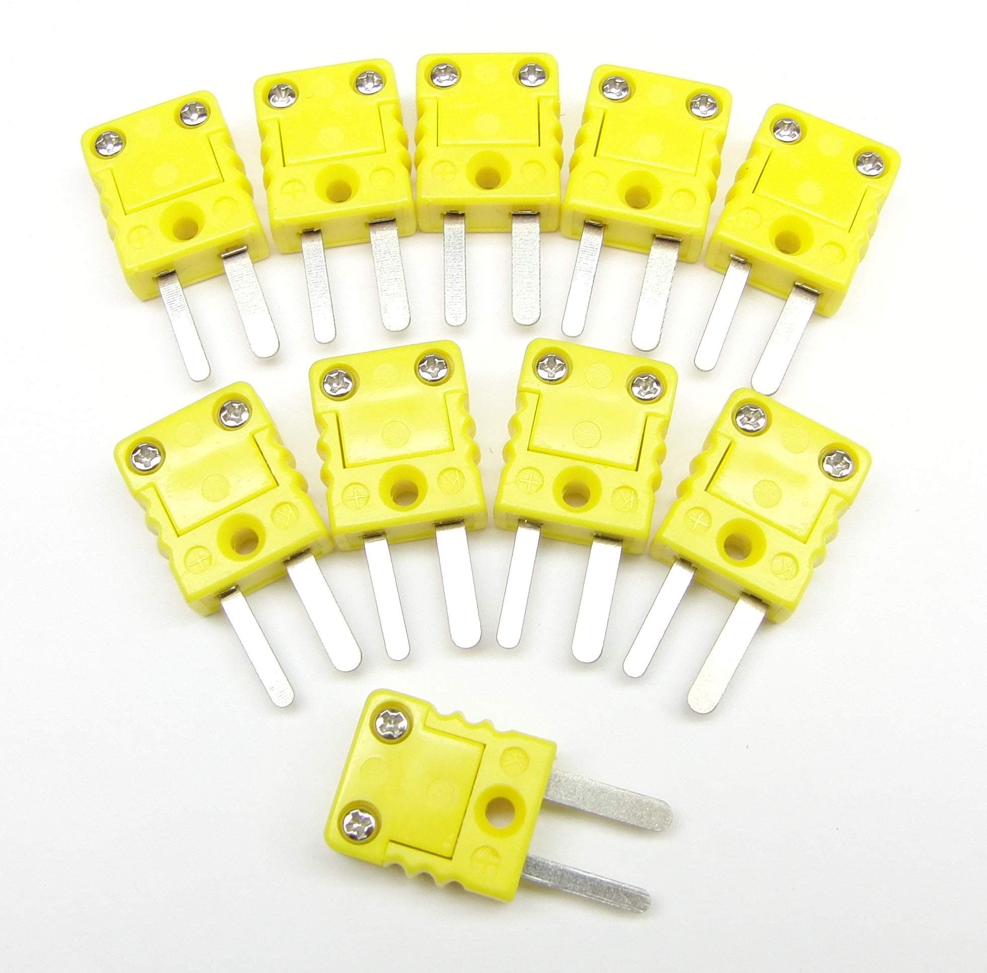 Mini K-Type Thermocouple Wire Connector, Set of 10 Male Plugs