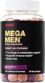 GNCMega Men Gummy Multivitamin | Supports Energy, Metabolism, and Immune System, Gluten Free | Mixed Berry | 120 Gummies