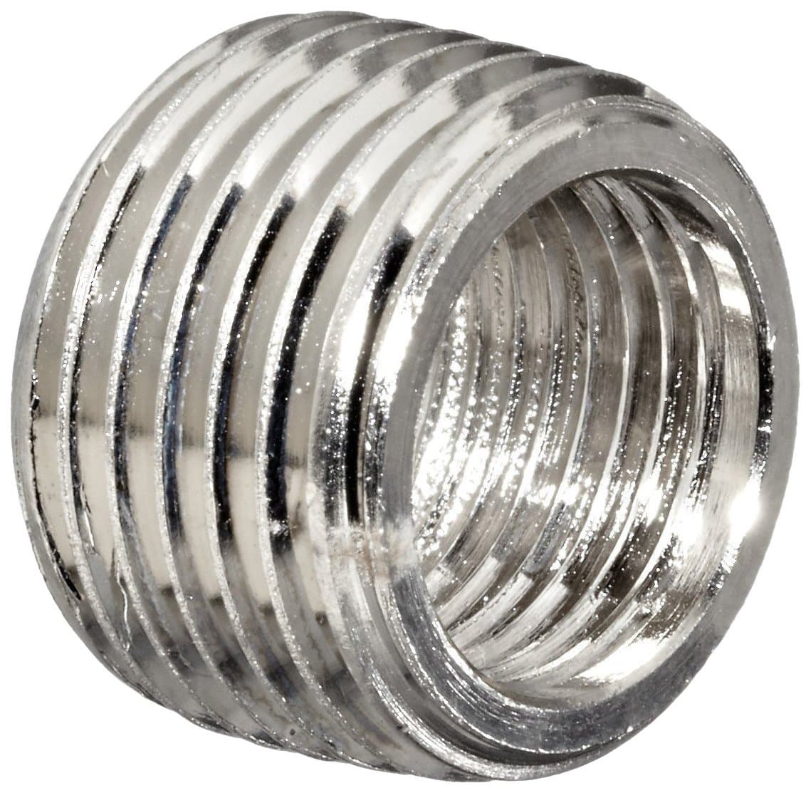 Polyconn PC110NFB-64 Nickel Plated Brass Pipe Fitting, Face Bushing, 3/8" NPT Male x 1/4" NPT Female (Pack of 10)