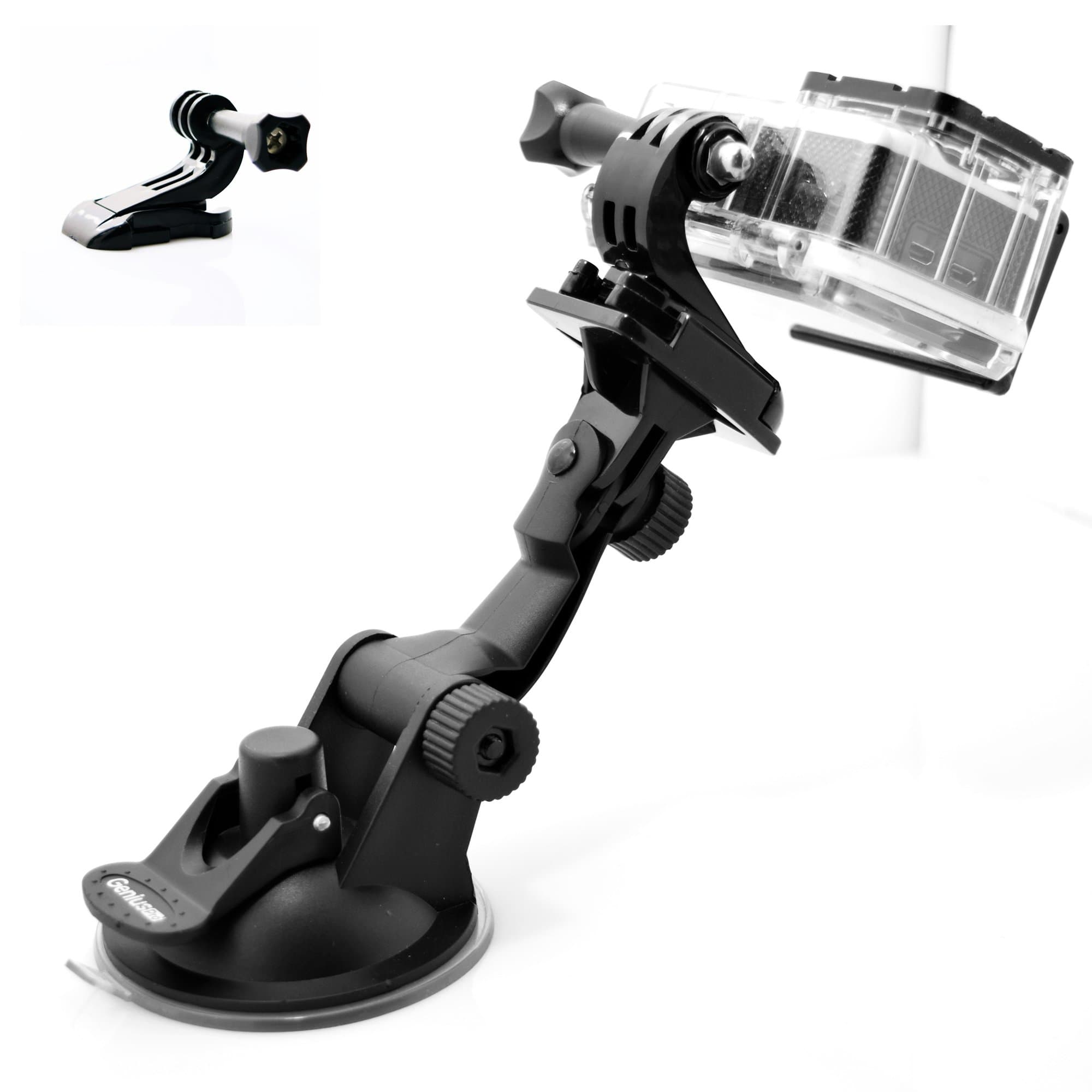 GeniusPro Suction Cup Mount GoPro with Adapter J-Hook Vertical Surface Buckle, for Hero 4/3+/3/2/1/SJ4000
