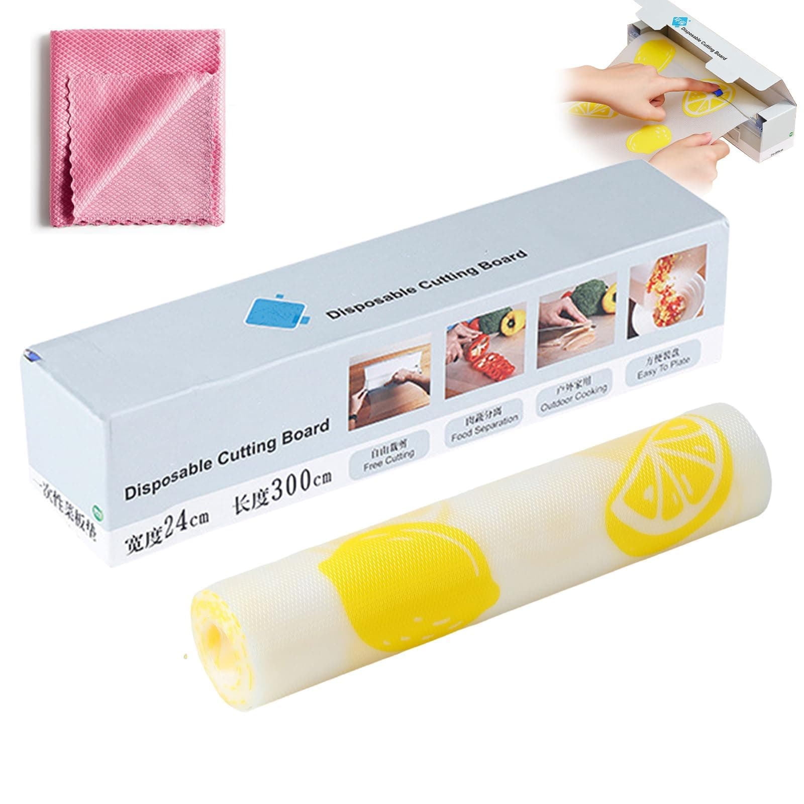 1 Roll Disposable Plastic Cutting Board, Disposable Cutting Mat, Disposable Cutting Board Sheets, Non-Slip Disposable Cutting Boards Roll Paper for Kitchen Meat Outdoor Camping Rv Traveling