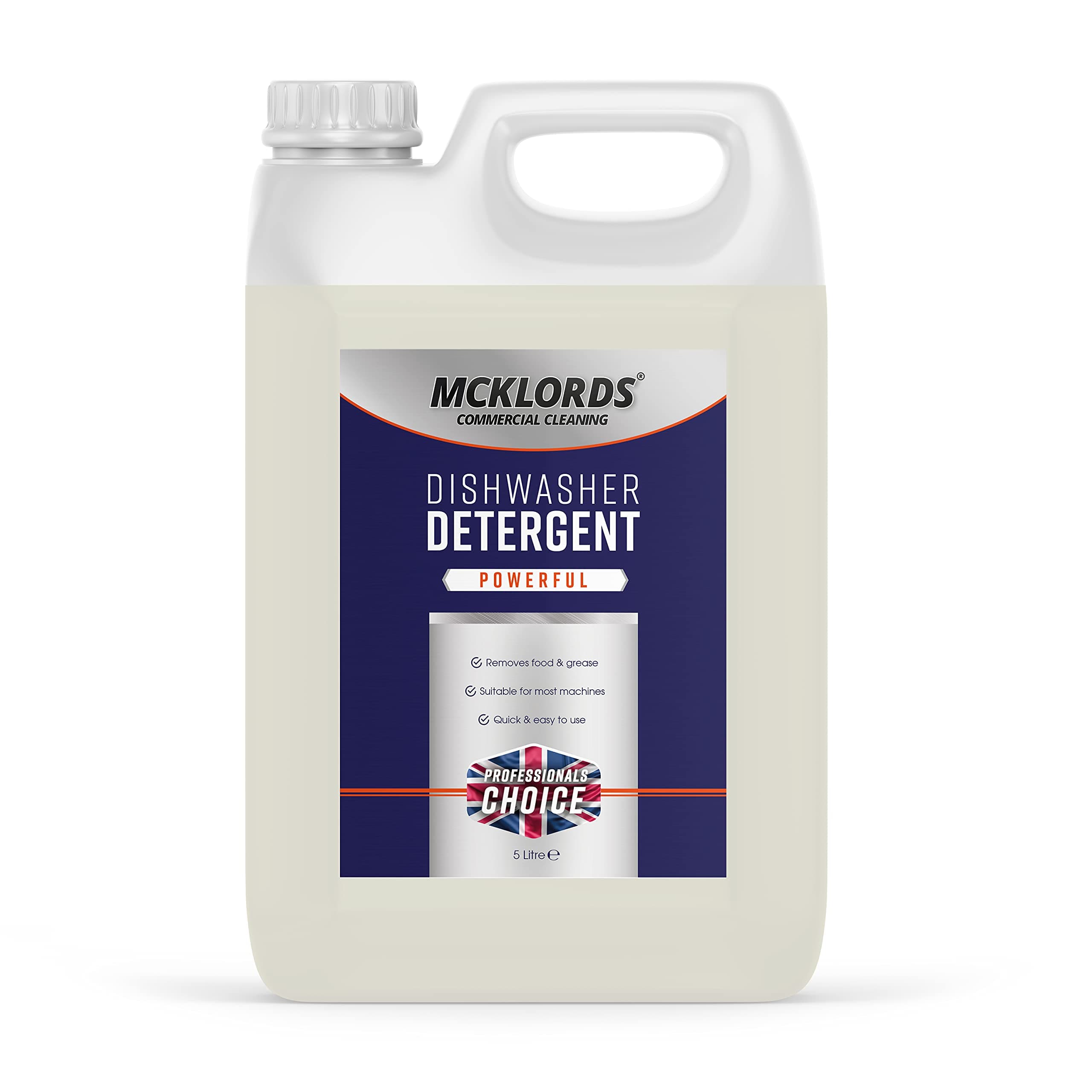 McKLords - Premium Dishwasher Detergent 5 Litre - Powerful, Efficient Cleaning for Sparkling Dishes - Suitable for All Dishwashers