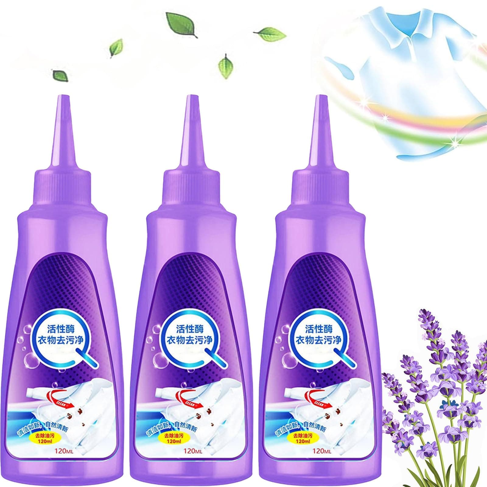 Active Enzyme Laundry Stain Remover, Active Enzyme Laundry Stain Remover,White Shirt Guardian, Garment Stubborn Stain Cleaner, Clothing Quick Laundry Dry Cleaner (3pcs)