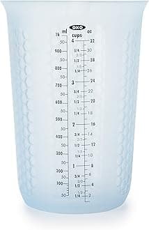 OXO Good Grips 4-Cup Squeeze & Pour Silicone Measuring Cup with Stay-Cool Pattern