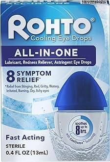 Ice All-in-One Multi-Symptom Relief Cooling Eye Drops, 0.4 fl oz Bottle (Pack of 3)