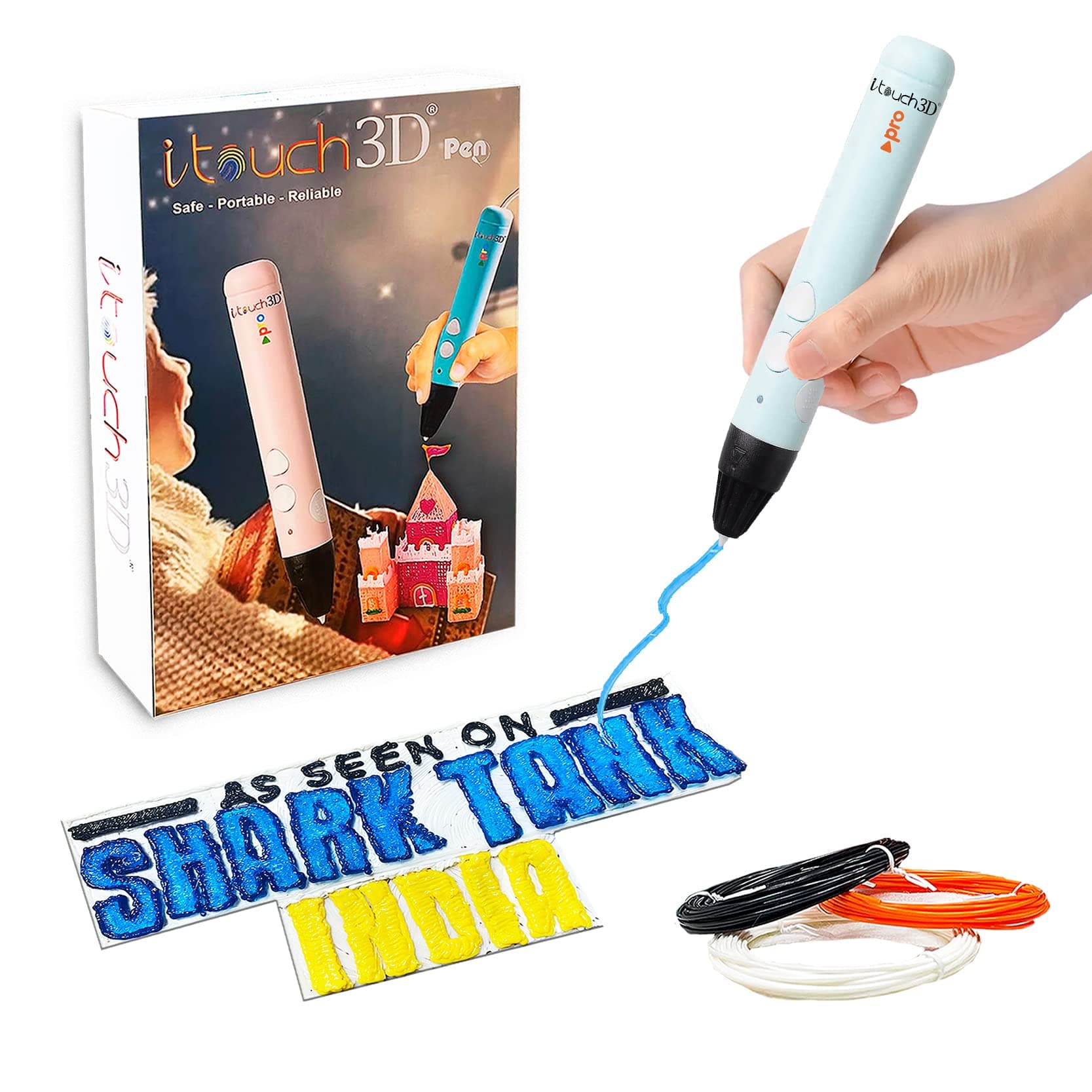 New Itouch Pro 3D Pen Blue, Kids Friendly Magic 3D Pen by WOL3D