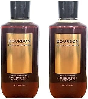 Bath and Body Works For Men Bourbon 3-in-1 Hair, Face & Body Wash - Value Pack lot of 2 - Full Size (Freshwater)