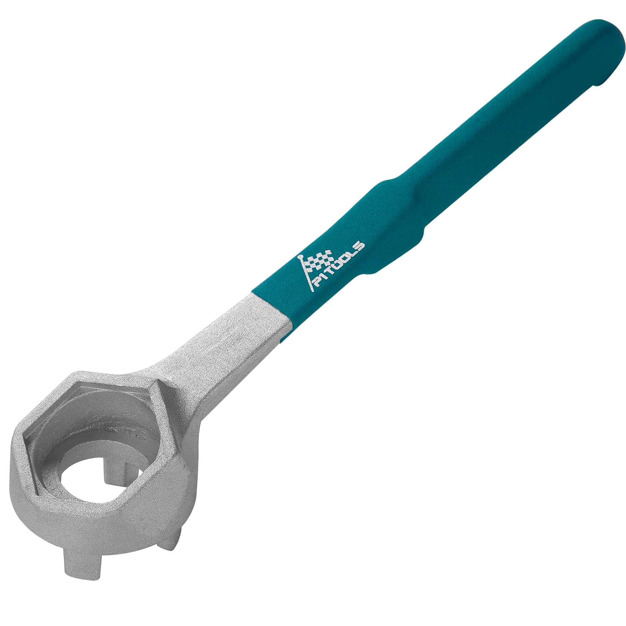 P1 Tools Aluminum Drum Wrench with Comfortable Handle, Drum Plug Bung Wrench for Opening 10 15 20 30 50 55 Gallon Drum, Fits 2 in and 3/4 in Bung Caps