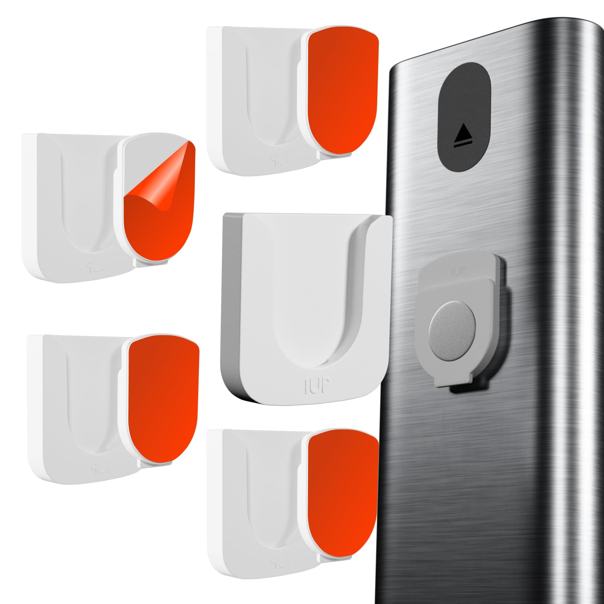 Magnetic Remote Control Holder - 5 Pcs White Set for TV, Fan, and Air Conditioner Remotes - Wall Mount with Self-Adhesive Back for Easy Installation and with our Powerful and Sleek Magnetic Holders