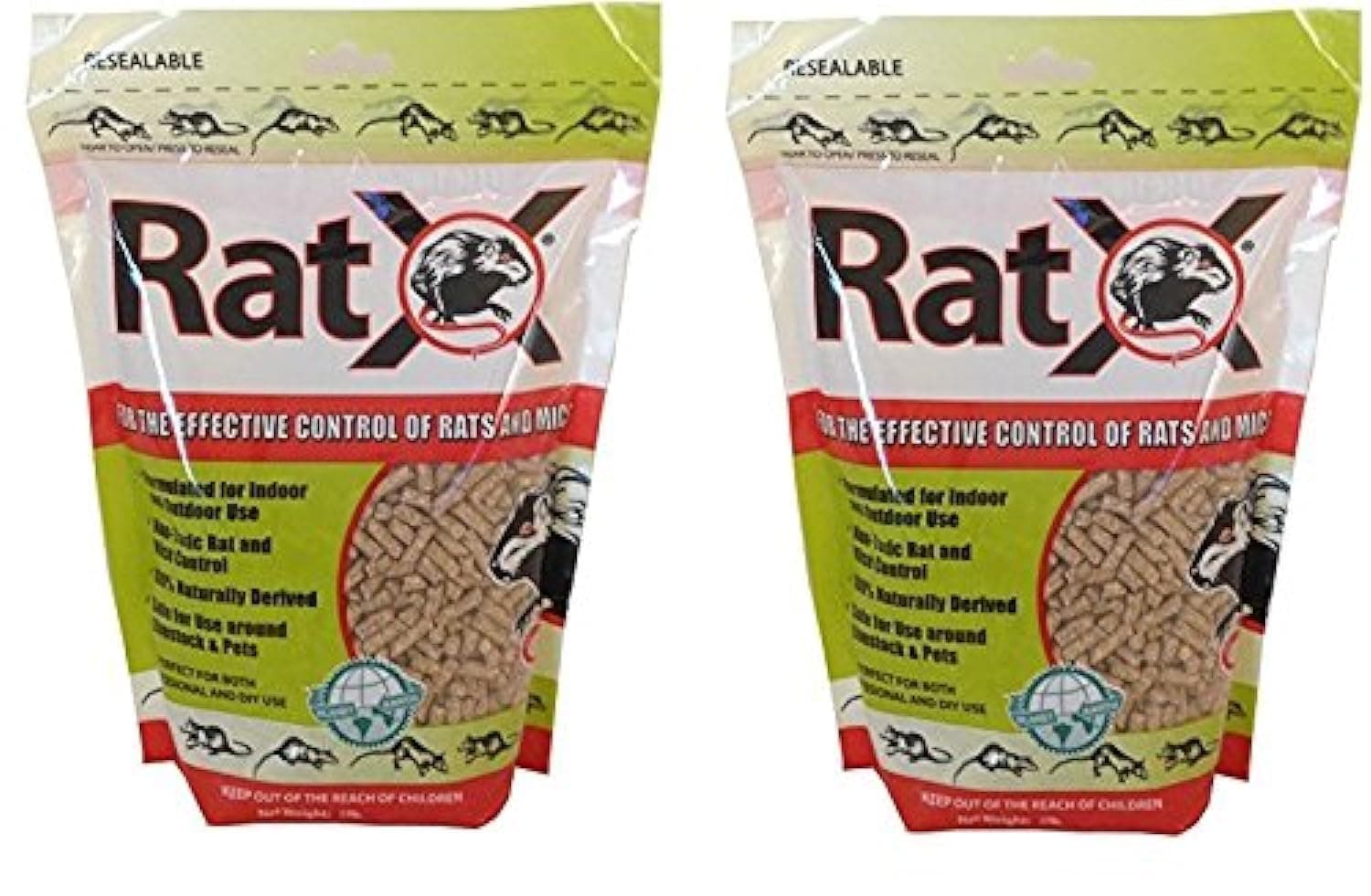 (2 Pack) All-Natural Non-Toxic and Mouse Killer Pellets, 3-Pound Bags