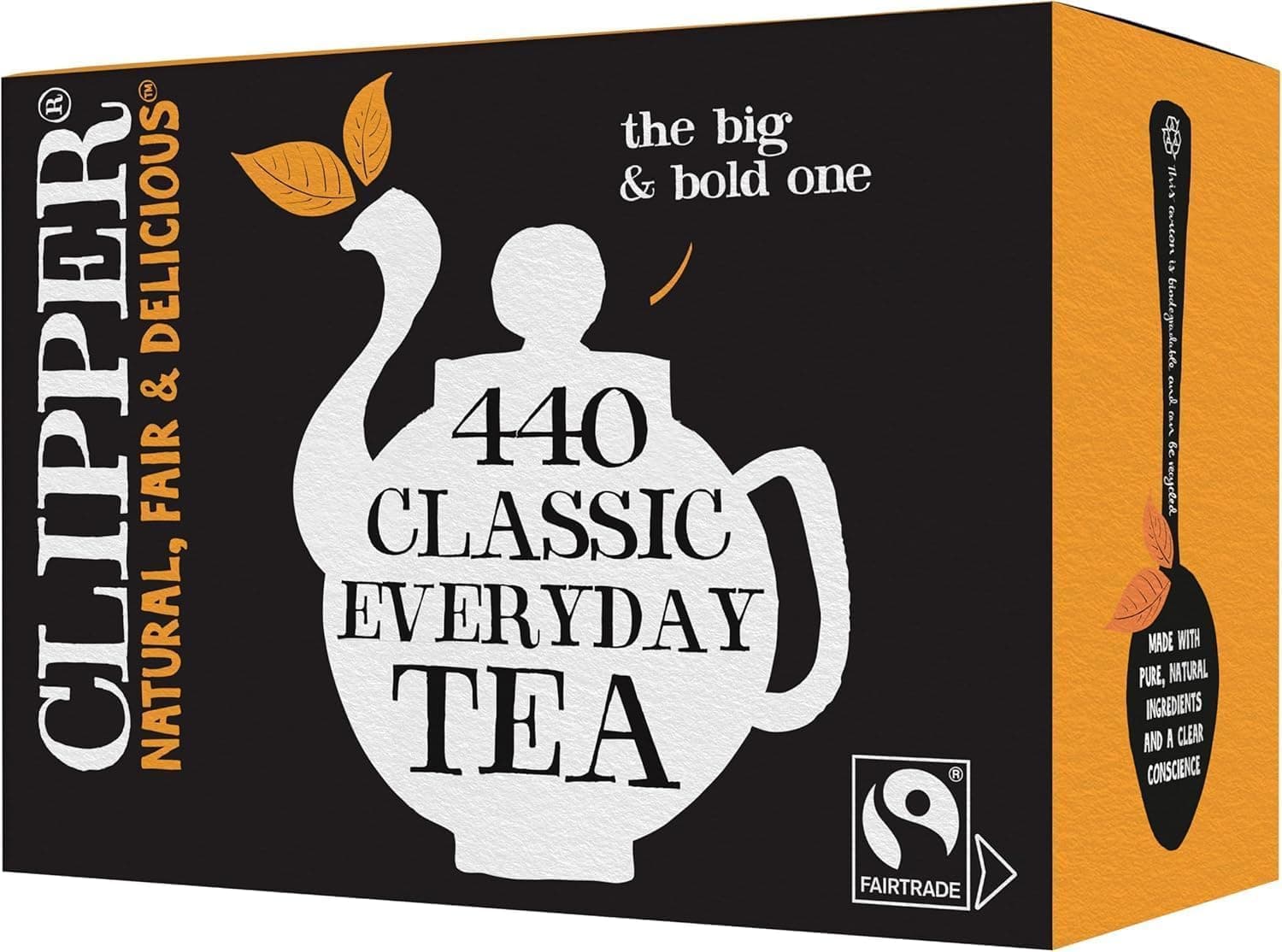 "Clipper Classic Everyday One Cup Tea | Black Tea | Natural, Unbleached, Plant-Based Biodegradable & Non GM Teabags | Eco Conscious, All Natural & Fair Trade 440 Teabags"