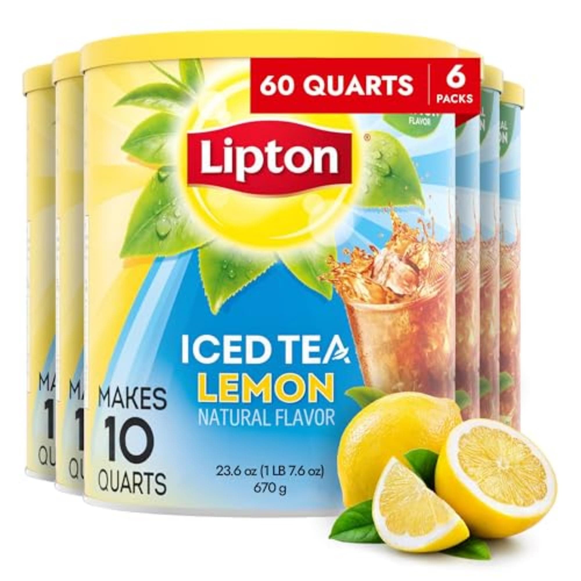 Lipton Black Iced Tea Mix, Lemon,25.1 Ounce (Pack of 6)