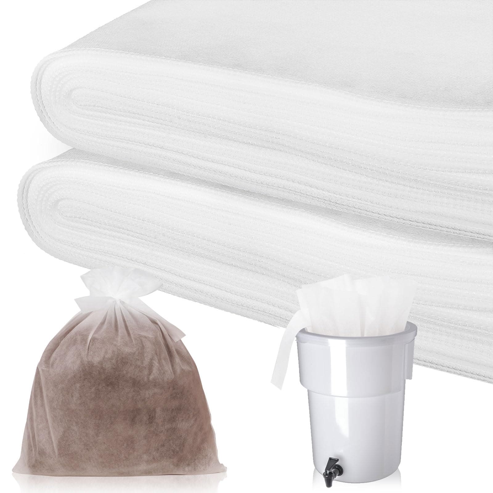 100 Piese Cold Brew Coffee Filters with Drawstring, 20" X 20" Commercial Cold Brew Bags for Commercial Model Cold Brew Coffee Makers and 5 Gallon Commercial Systems, Brew Up To 5 LBS Coffee