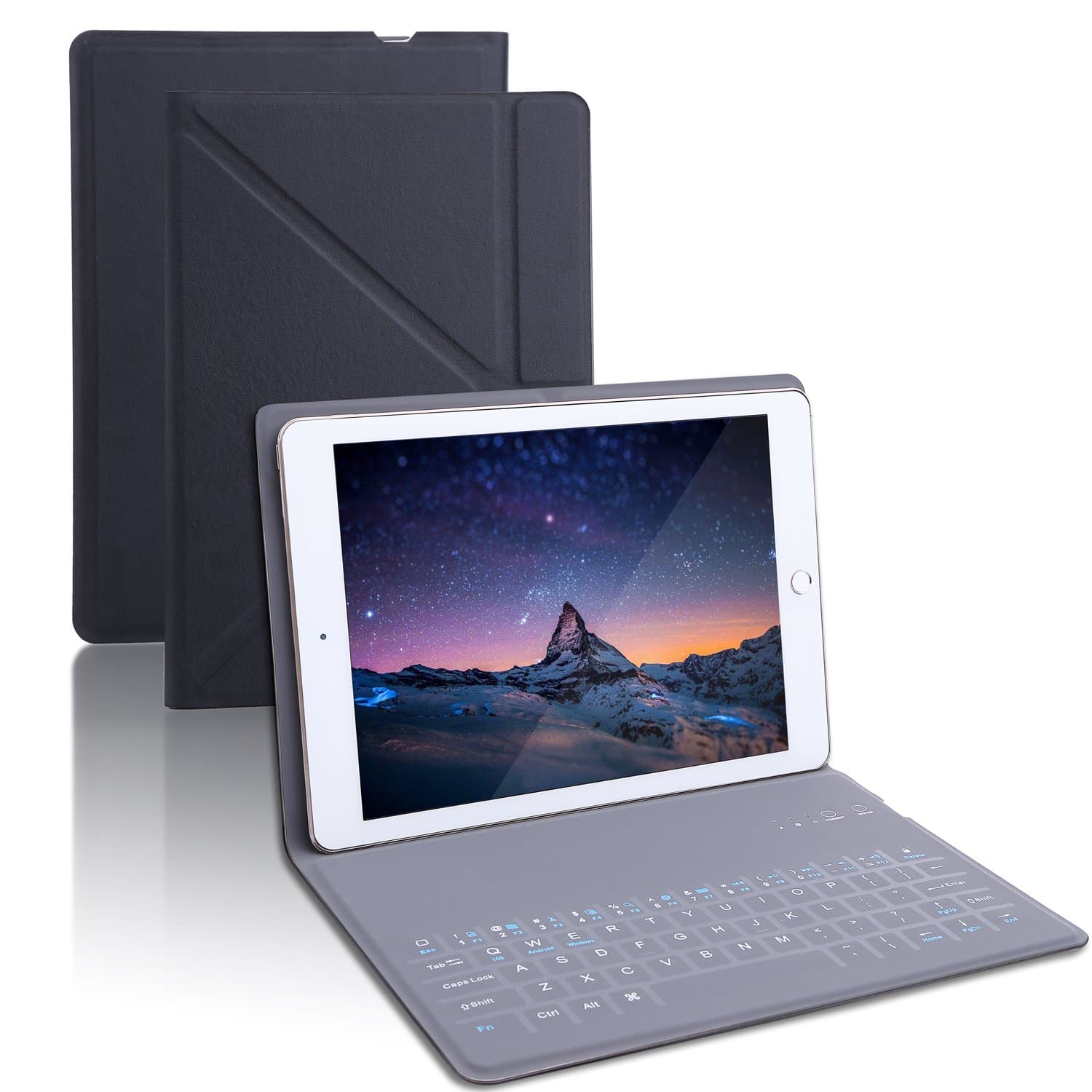 iPad Mini 2 Case Keyboard ,iPad mini Case 7.9 for iPad Mini 1 2 3 4 Samsung Galaxy Tab S2 T715C / T710 Supports Ios Android Windows System(black)