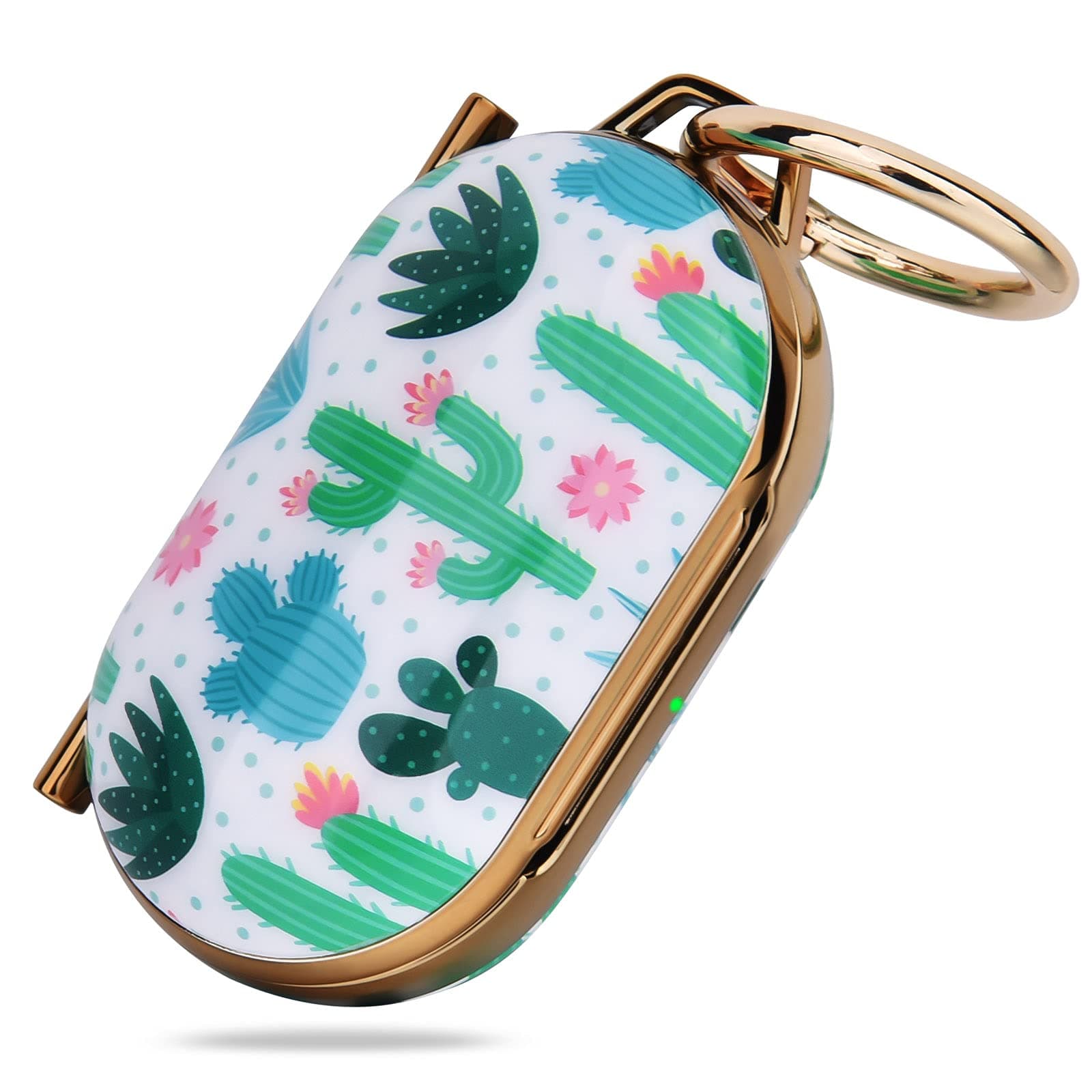 OLEBAND Galaxy Ear Buds and Buds Plus Case with Keychain and Cute Pattern,Hard Protective and Anti-slip Cover for Buds + Charging Case,LED Visible Visible,Cactus