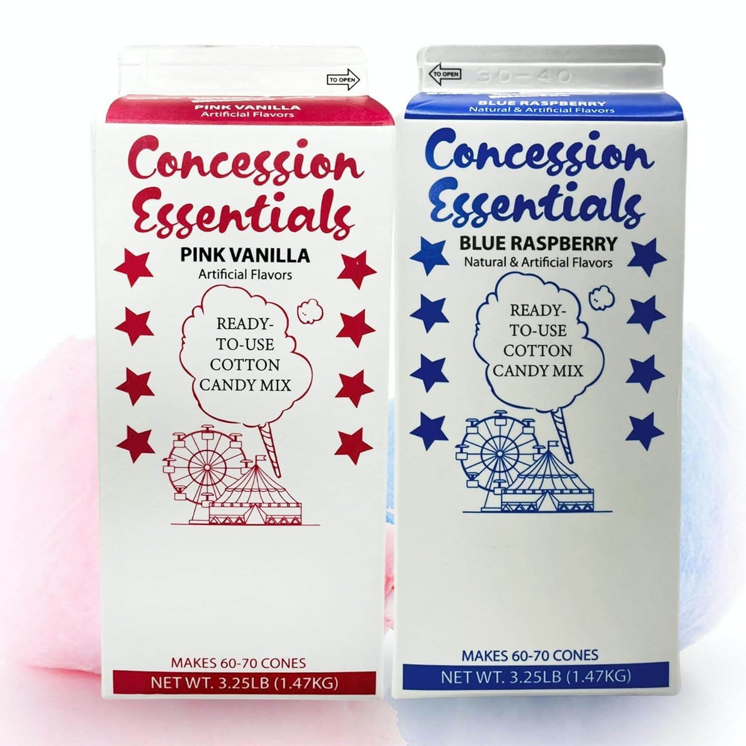 CE Floss Sugar -2pk Cotton Candy Floss Sugar 2 Pack (Pink Vanilla and Blue Raspberry)