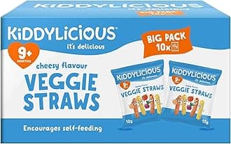 Cheesy Veggie Straws Box - Delicious Snacks for Kids - Suitable for 9+ Months - 10 Packs