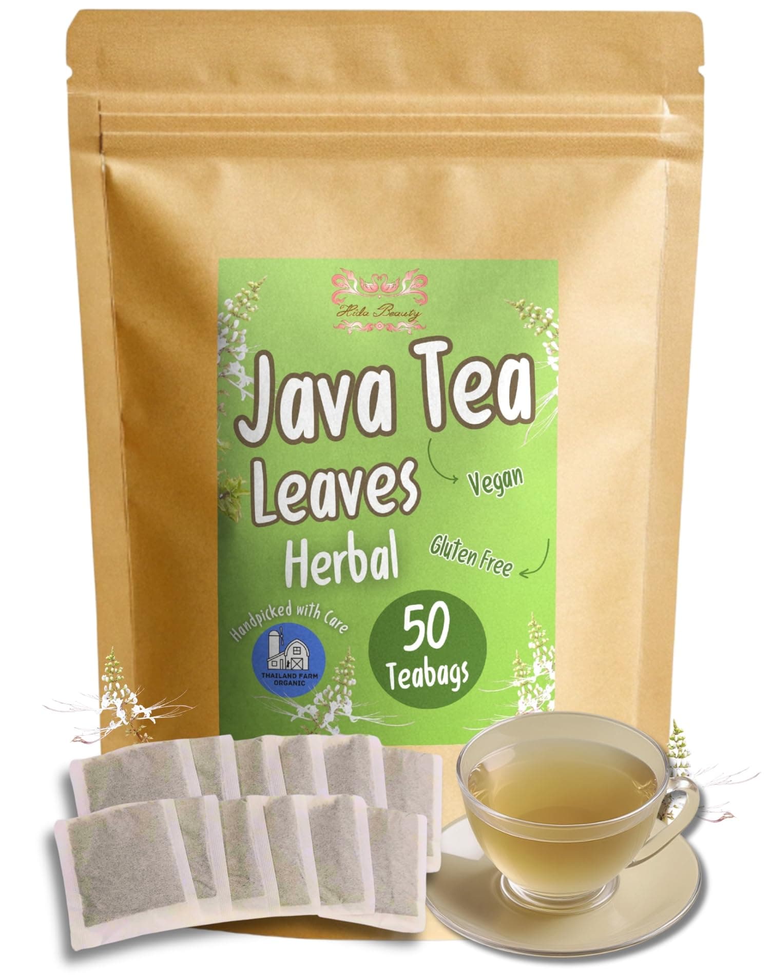 Hida Beauty Premium Dried Orthosiphon Aristatus Java Tea Dried Loose leaf 50 Teabags