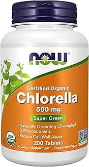 Now Foods, Certified Organic Chlorella, 500 mg, 200 Tablets
