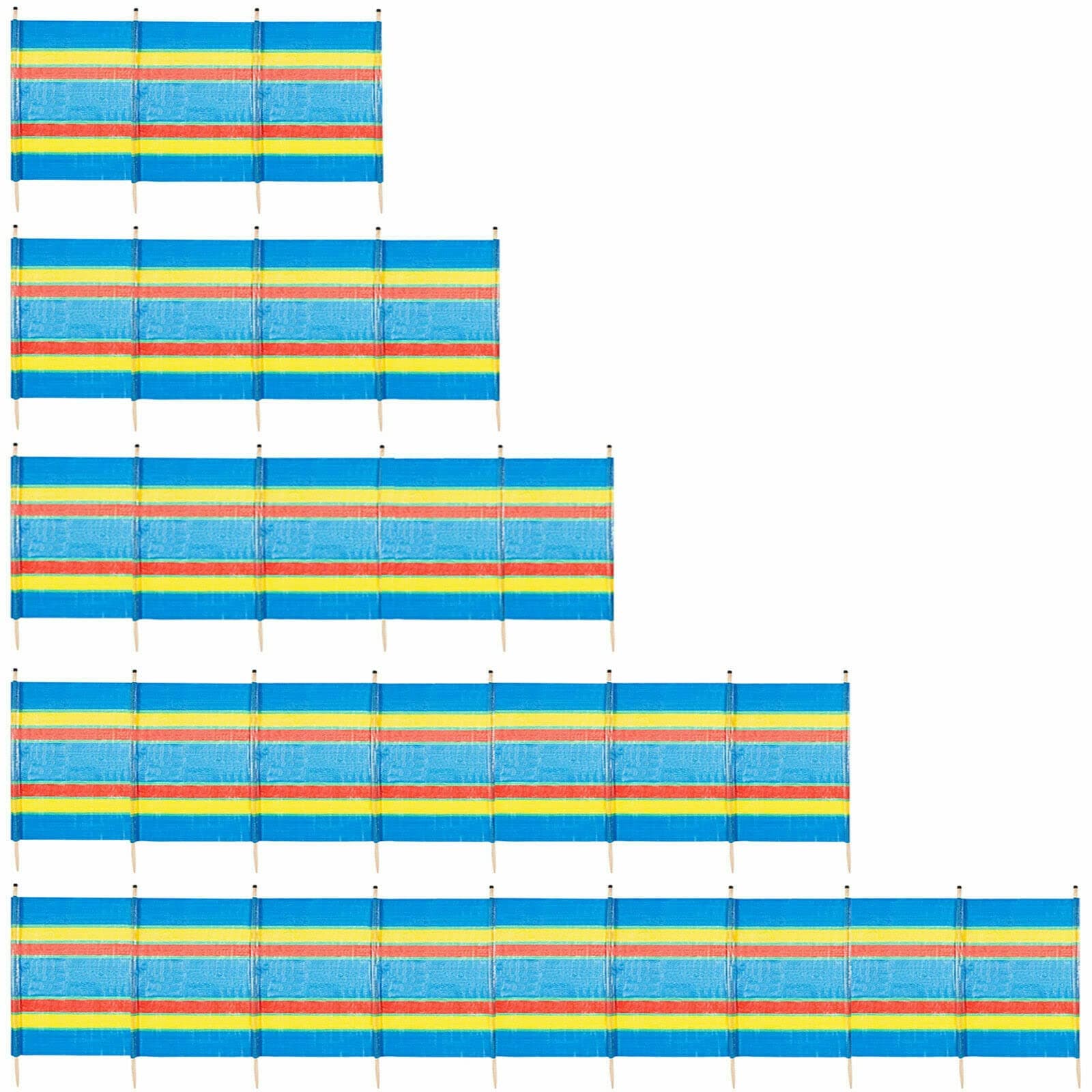 4-10 Pole 3-9 Sections Windbreaker Holiday Camping Beach Garden Sun Shade Windbreak UK