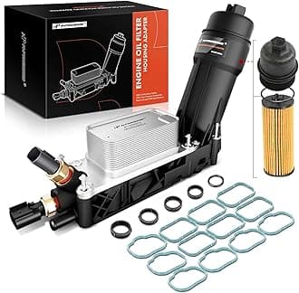 A-Premium Engine Oil Cooler and Oil Filter Housing Adapter Assembly Compatible with Chrysler 200, 300 & Dodge Avenger, Challenger, Charger, Durango, Journey & Jeep Grand Cherokee, 2011-2013, V6 3.6L