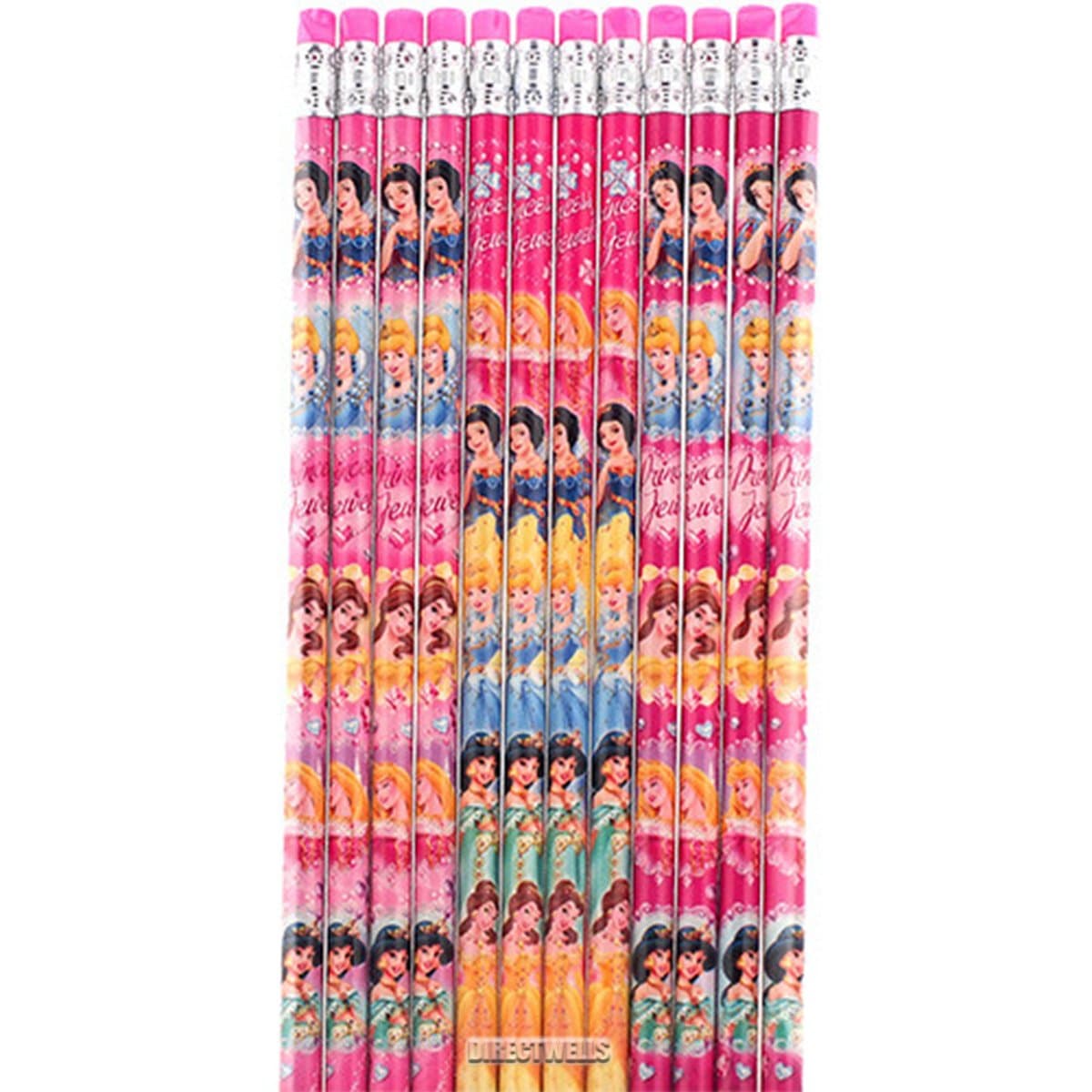 DisneyPrincess Authentic Licensed 12 Wood Pencils Pack