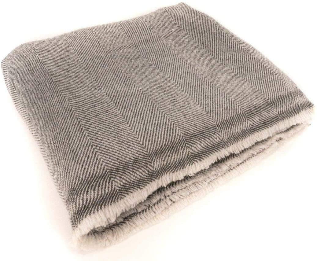 Extra Soft Cashmere Wool Throw Blanket - Made in Nepal Size 54" x 94"