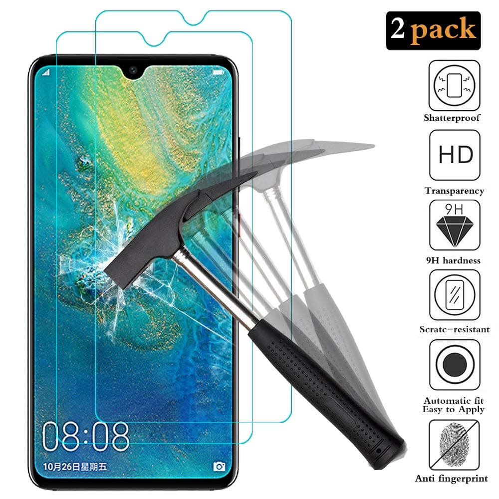 ANEWSIR Compatible with Huawei Mate 20 X Screen Protector (7.2"), [2-Pack] Screen Protector for Huawei Mate 20 X, [Anti Scratch] [9H Hardness] Tempered Glass Screen Protector for Huawei Mate 20 X.