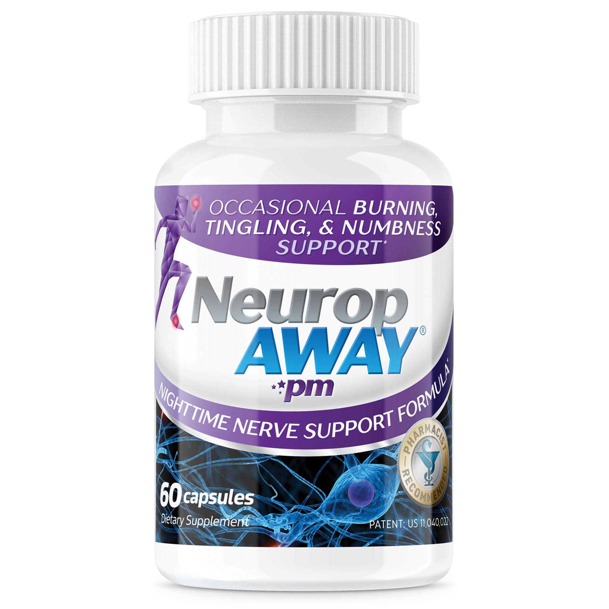 NeuropAWAY Nerve Support PM | 60 Capsules